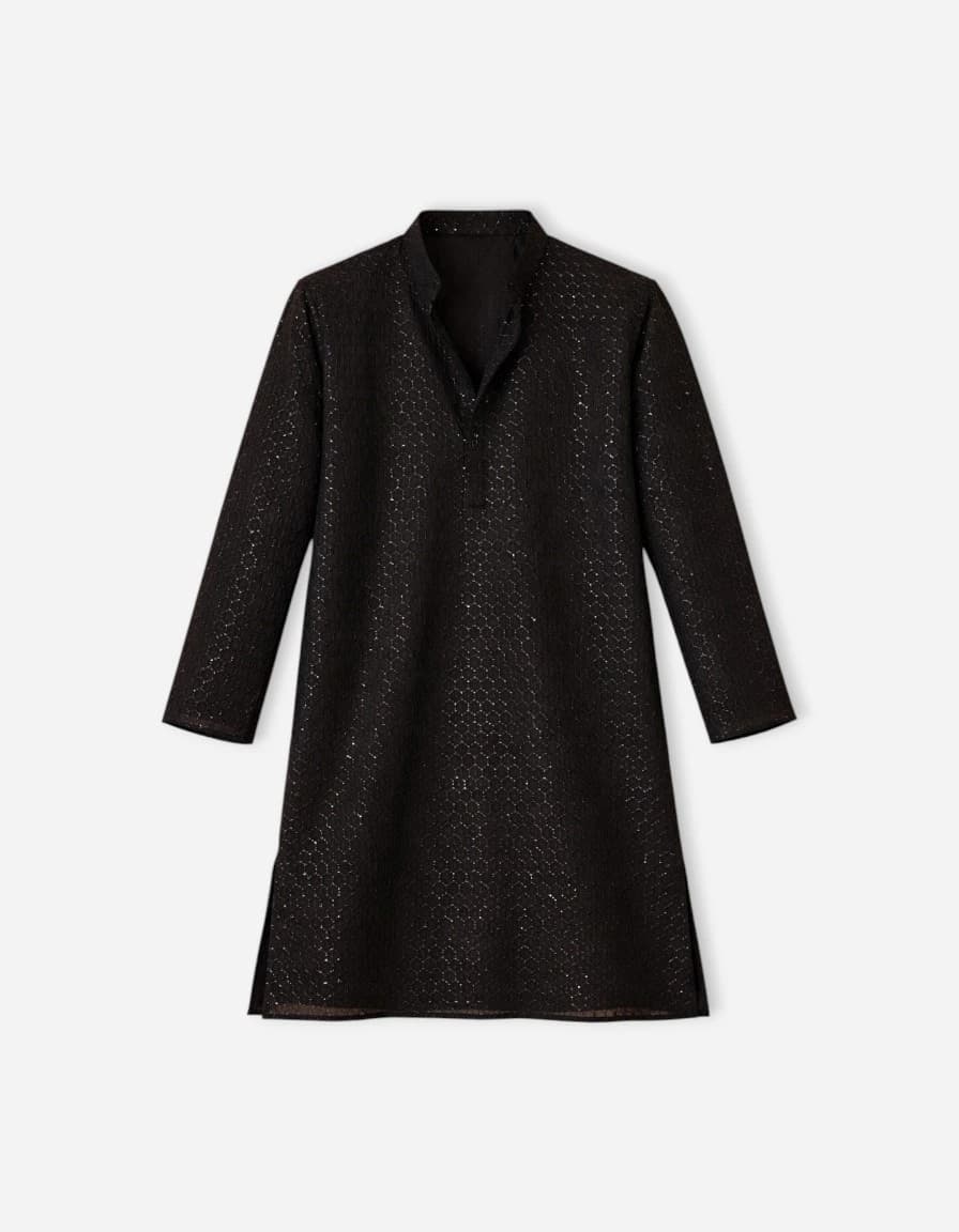 Vastramay Men Georgette Sequence Semi Sheer Kurta With Patiala