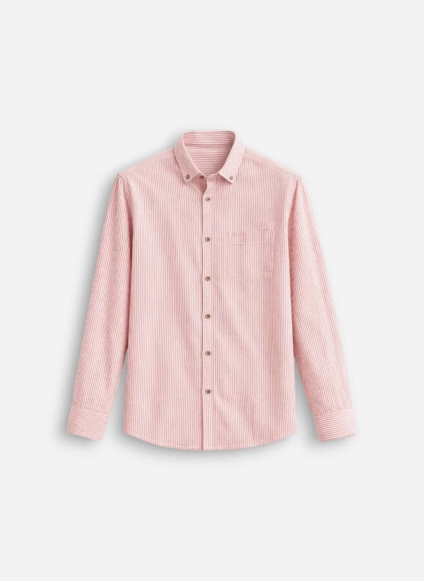 Mast & Harbour Men Pink & White Slim Fit Striped Casual Shirt