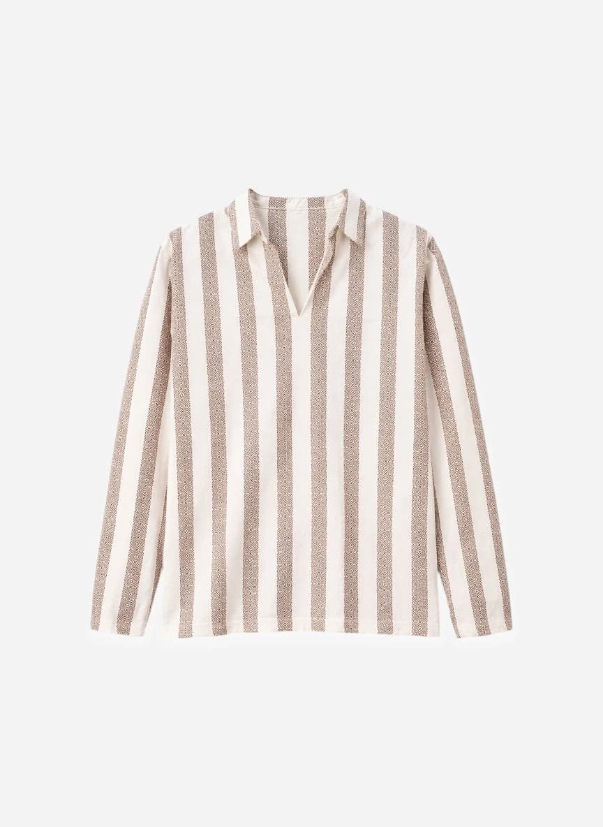 Vastrado Classic Striped Polo Collar Jacquard Slim Fit Cotton T-Shirt