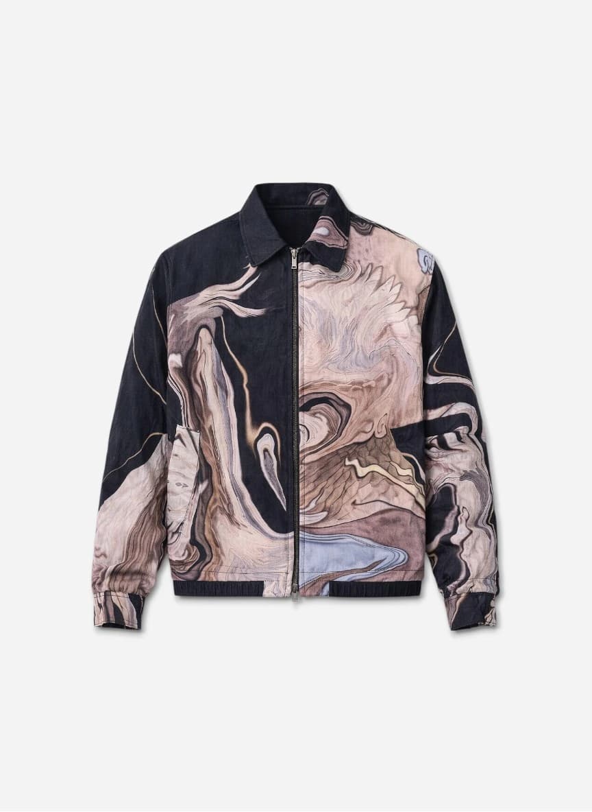 Rare Rabbit Men Twill Printed Zipper Tailored Jacket