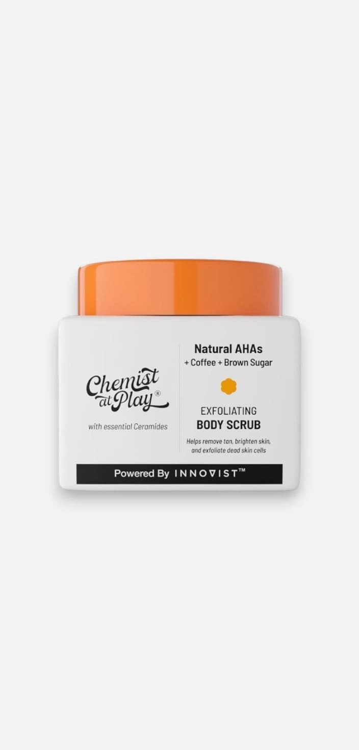 Chemist at Play Natural AHAs Exfoliating Body Scrub With Coffee & Brown Sugar - 75g