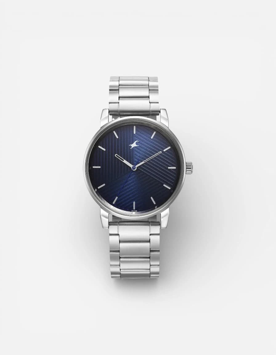 Fastrack Fastrack Stunners Blue Dial Silver Metal Strap Analog Watch - For Men 3278SM04