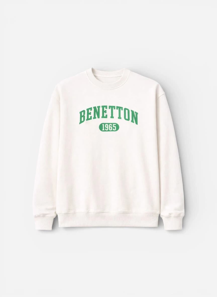 United Colors of Benetton Brand Logo Printed Sweatshirt