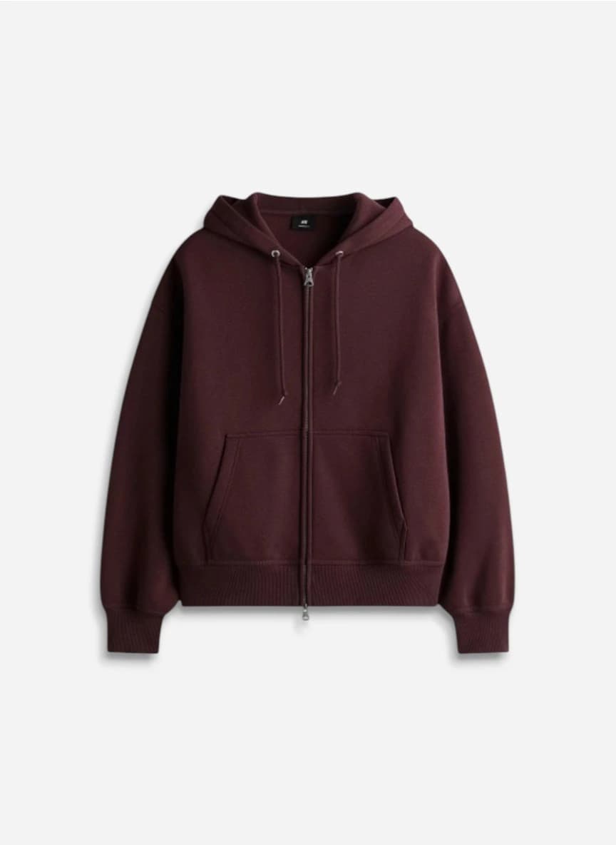 H&M Men Oversized Fit Zip-Through Hoodie