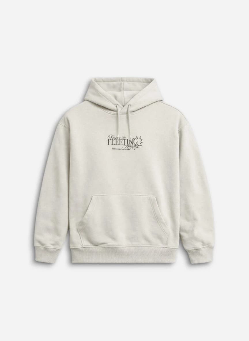 Bershka Men Graphic Printed Hooded Oversized Pullover Sweatshirt