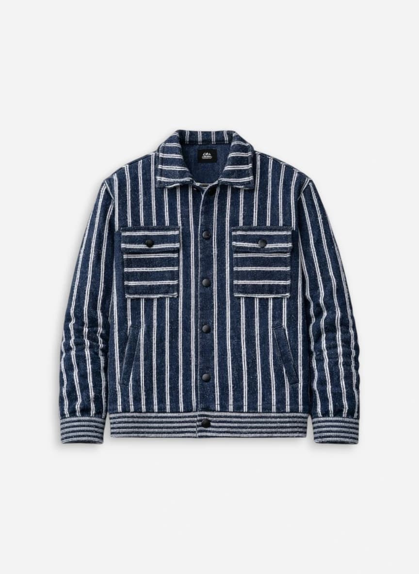 Roadster The Lifestyle Co. Striped Fuzzy Tailored Jacket